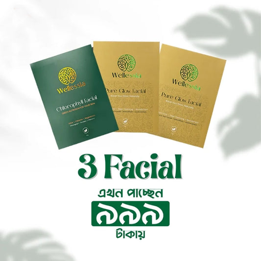 3 Pack Combo Facial (Chlorophyll 1, Pure Glow 2)